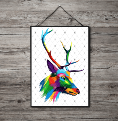 Stag A4 Print, Buck Custom Print, Personalised Wall Art